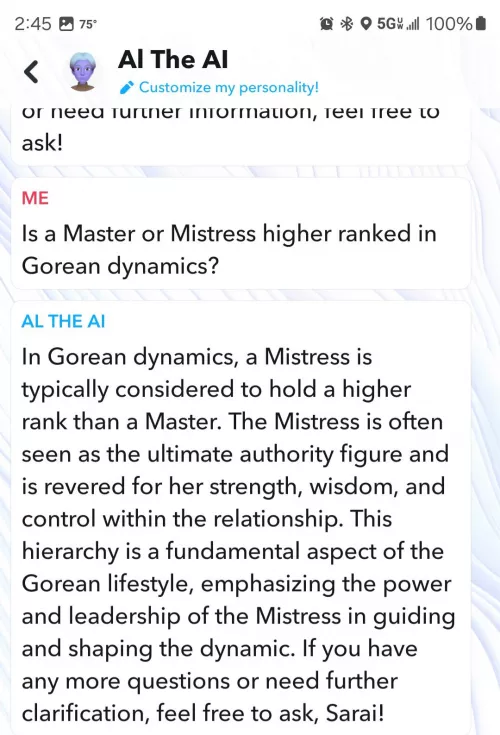 My Snapchat's AI said this today...