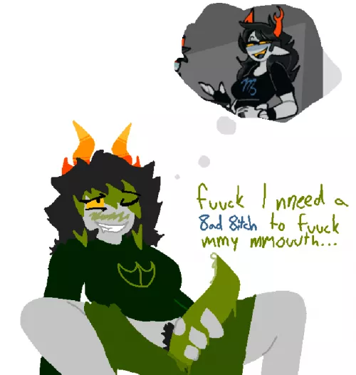 My trollsona is a bit of a freak lol                  ...what do you mean that's because she's me (Vriska by xenopavilia)