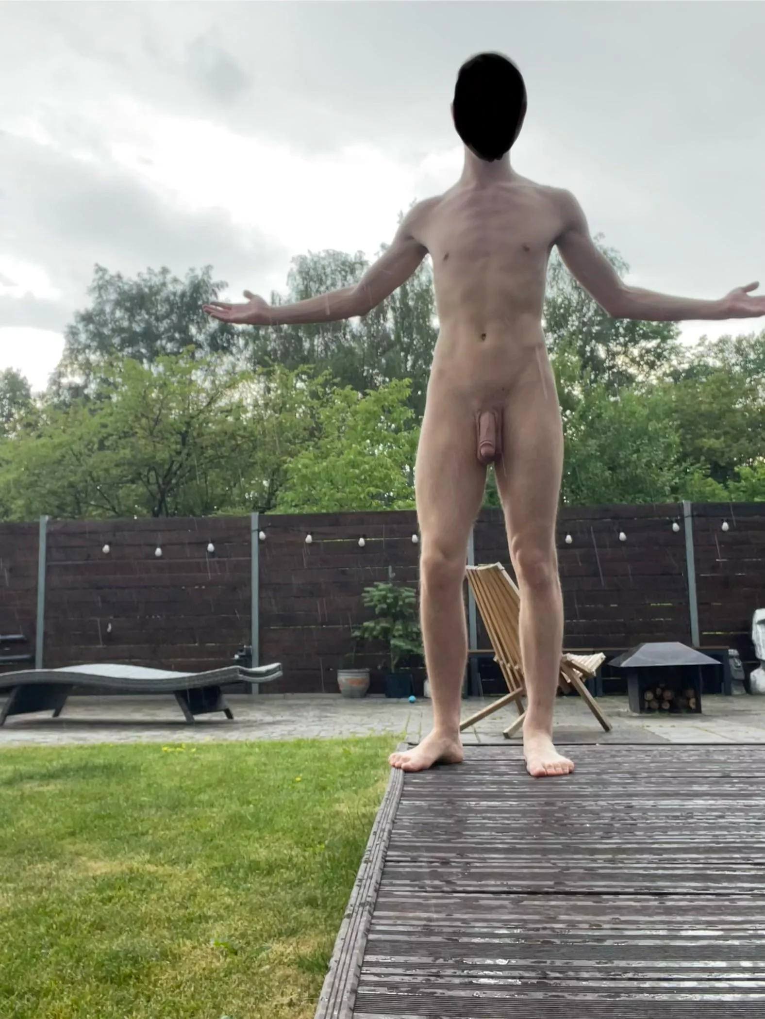 Naked under the rain