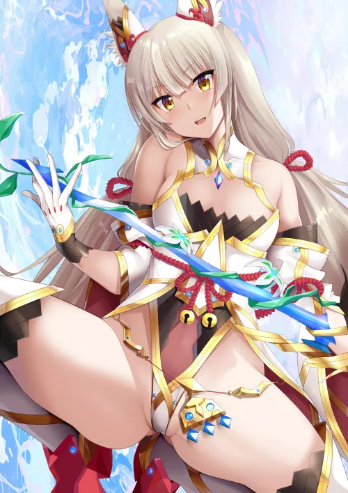 Nia with her legs open