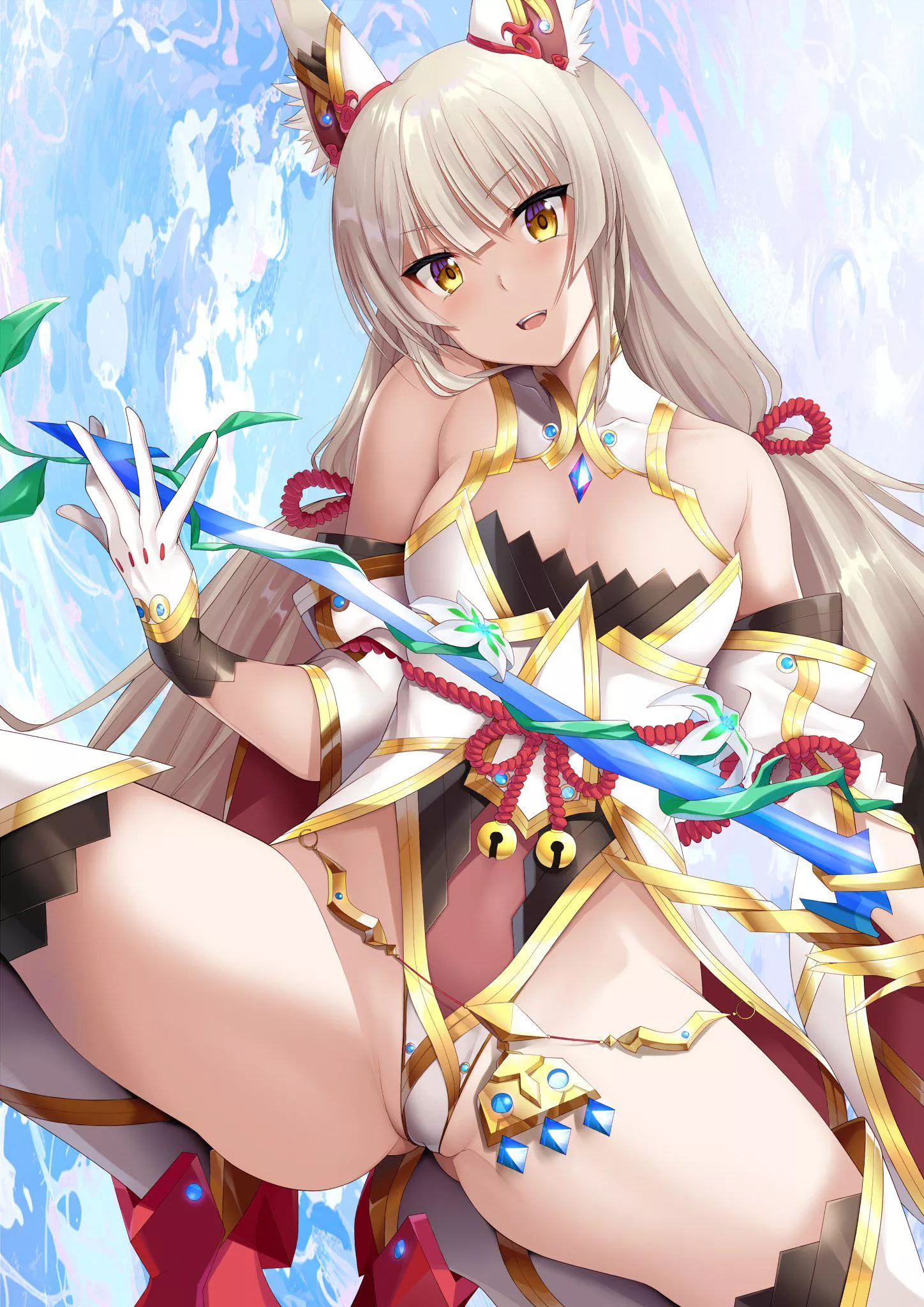 Nia with her legs open