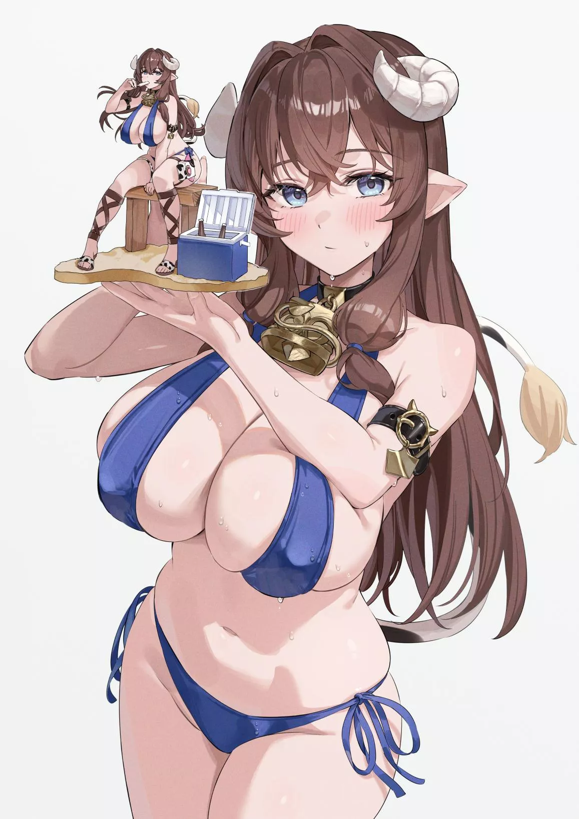 Showing off her figurine