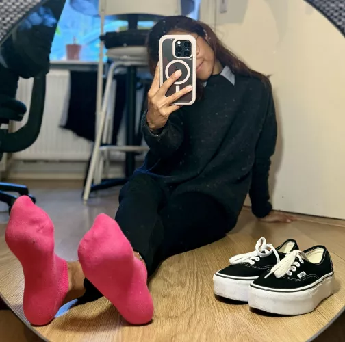 Smile for my cute pink socks 😜