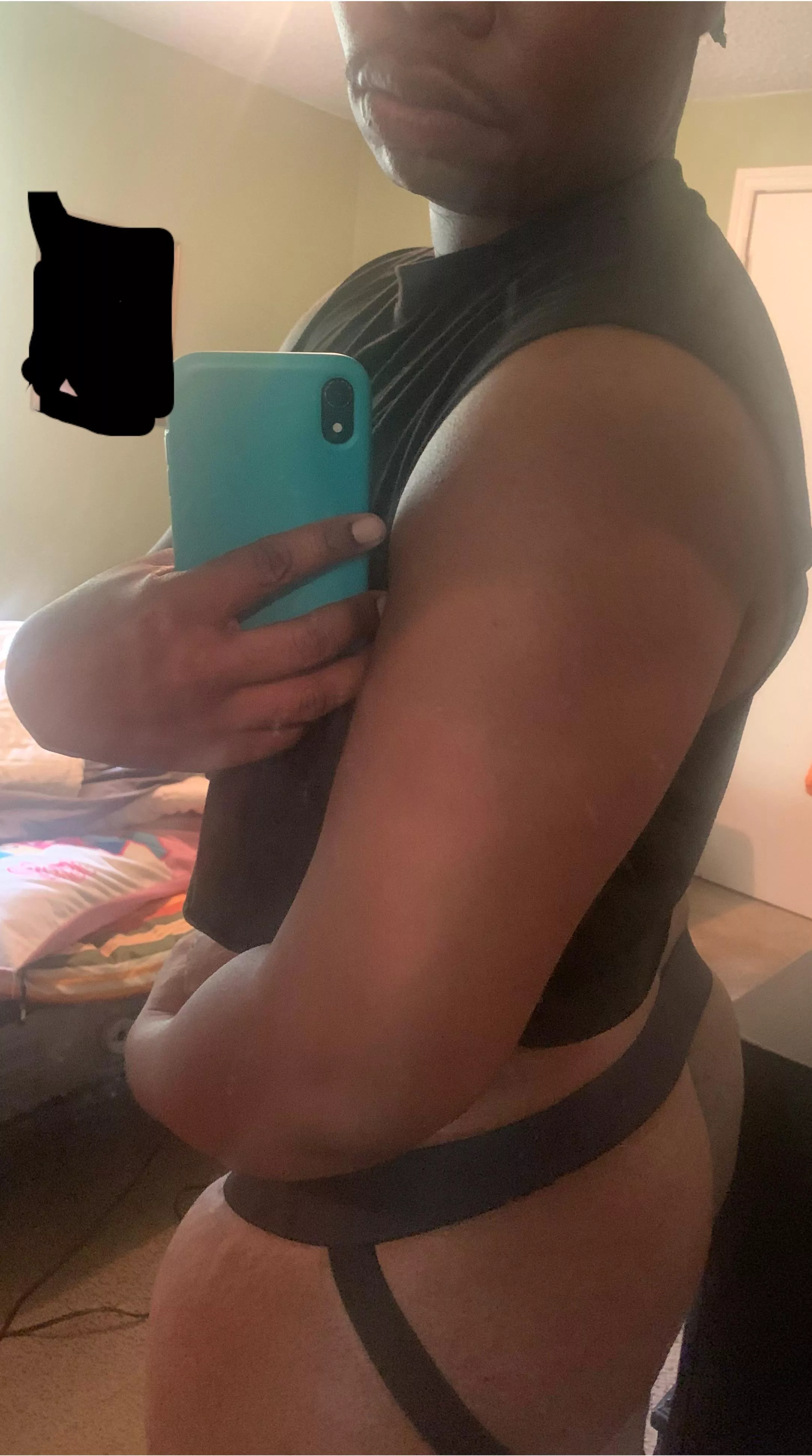 the crop top with a jock makes for the sluttiest outfit. 😈