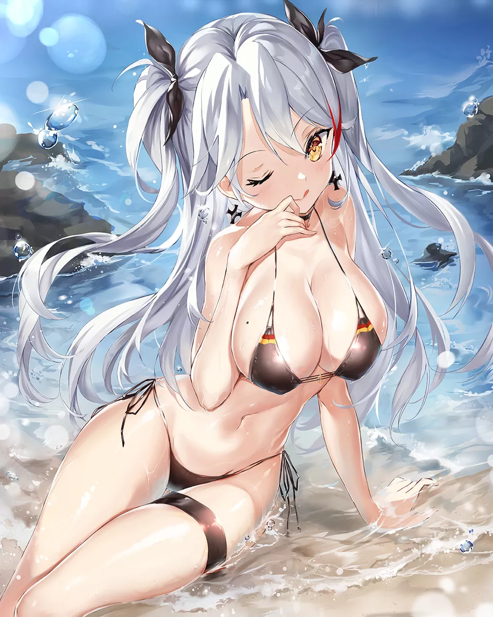 Prinz Eugen on the beach