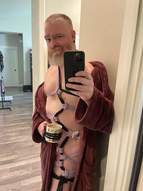 These morning shots are becoming a theme apparently. Pro tip - drink all of your coffee before trying to shibari your mug