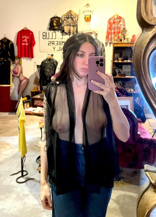 Walking around the store today, this shirt is always thrilling to wear