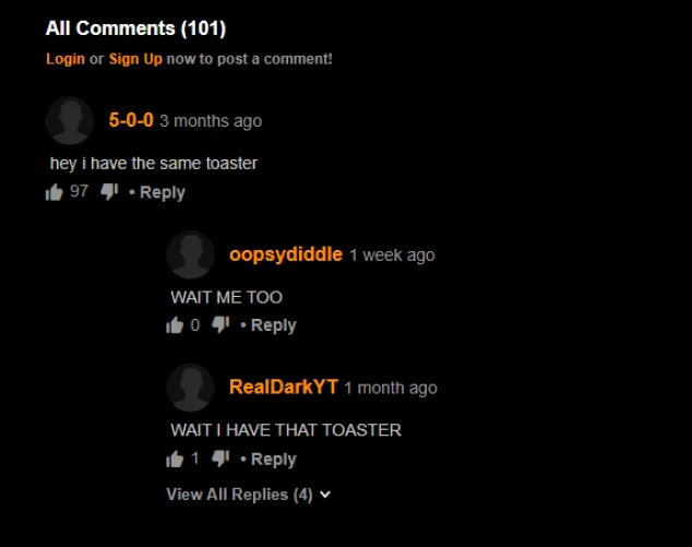 What were they doing to the toaster?