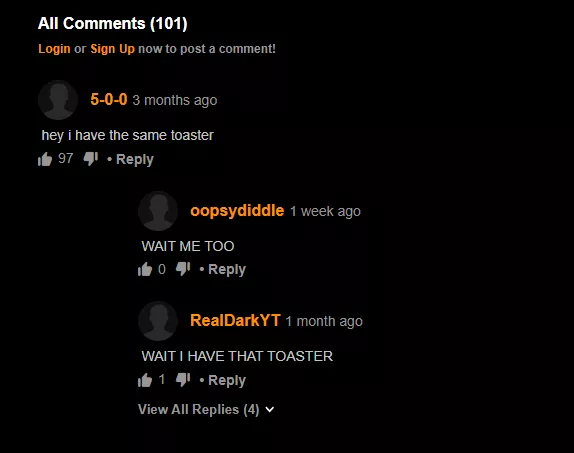 What were they doing to the toaster?