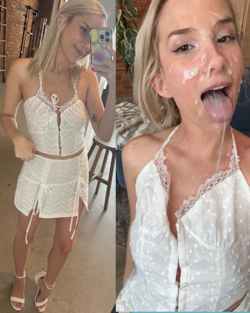 Before and after 💕 somehow my shirt broke (??) haha but I love being completely covered 