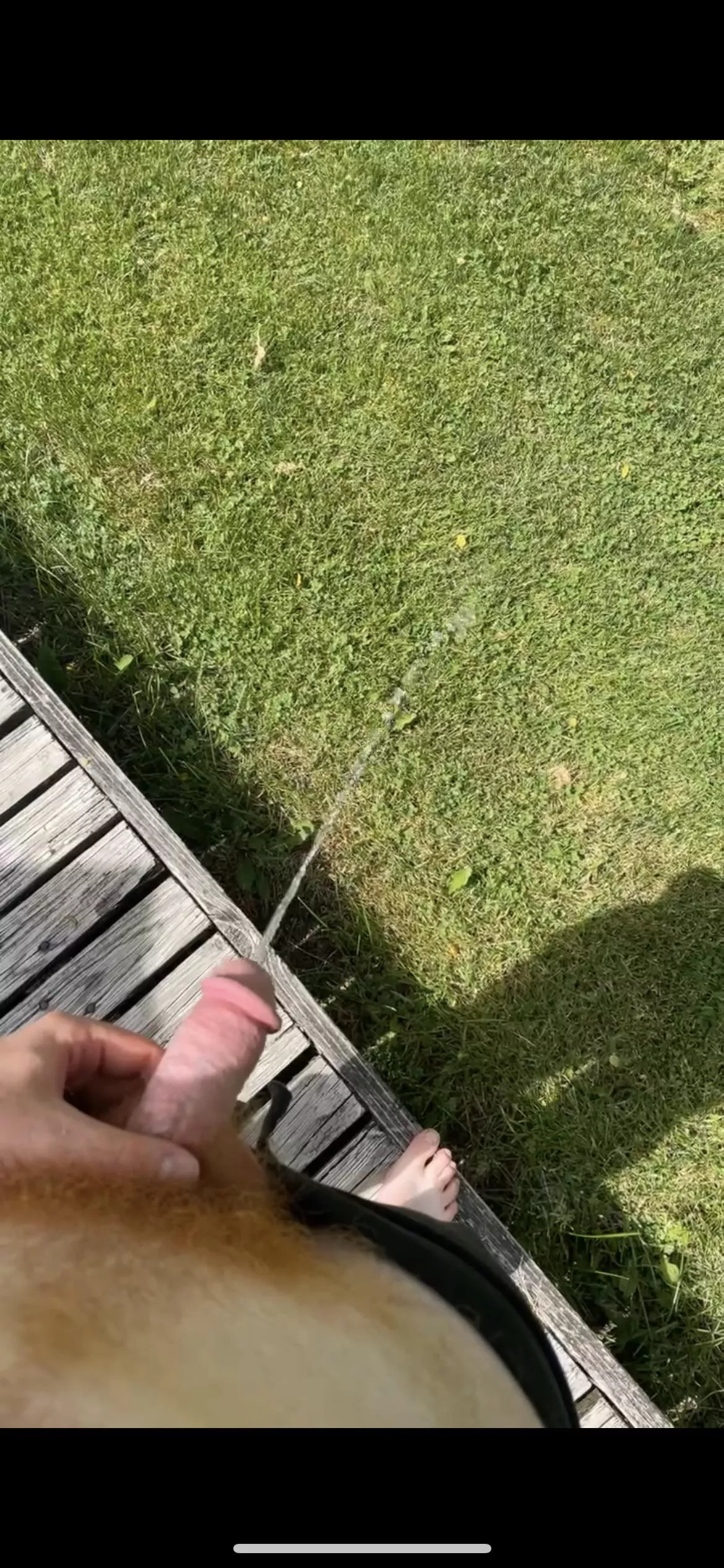 Ginger pissing outside