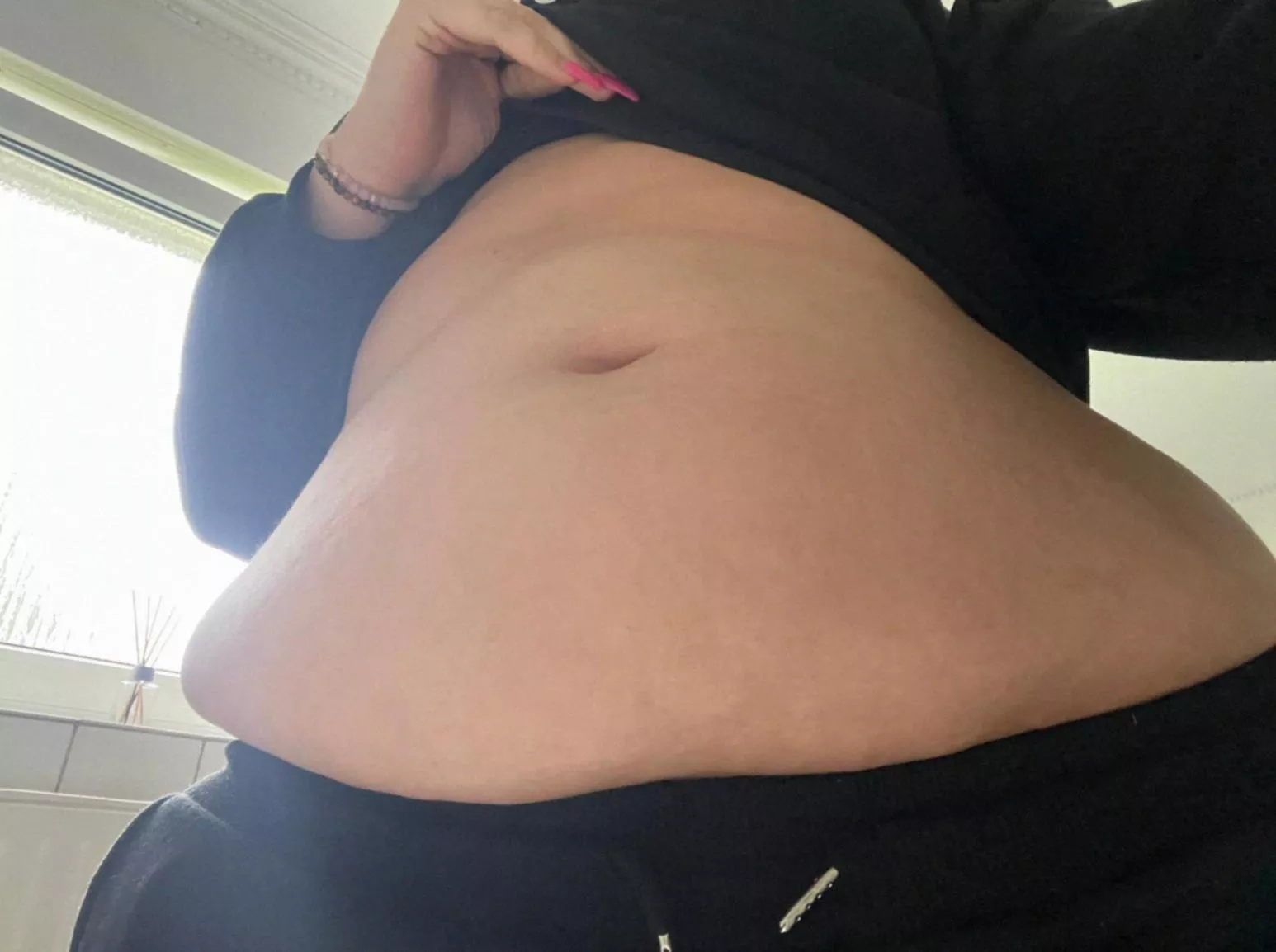 I'm all belly in this pic. tell me something sweet