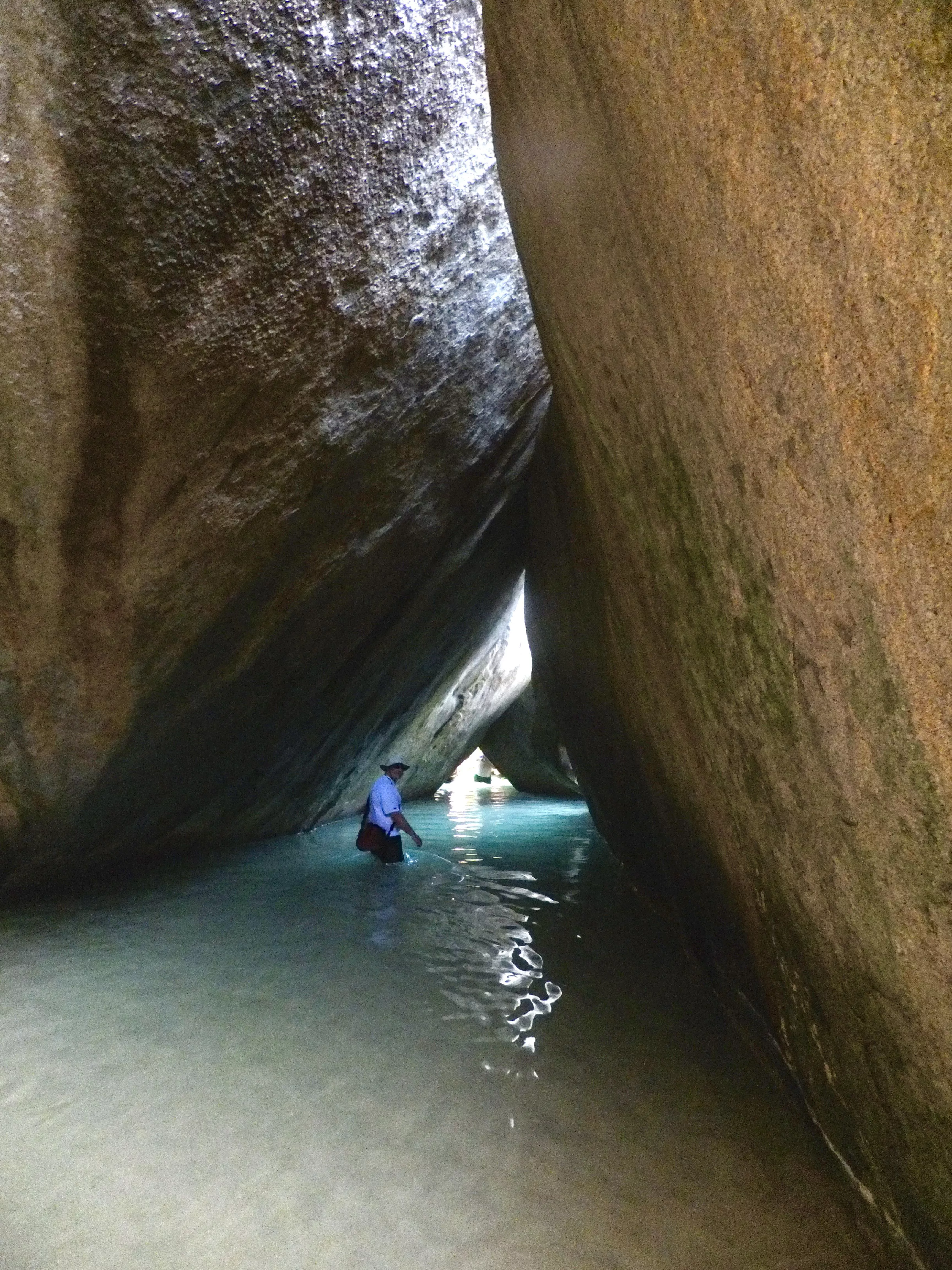 in between boulders at 