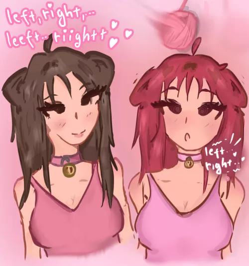 left, right.. ♡ cat girls love yarn, right? ♡ [oc] 
