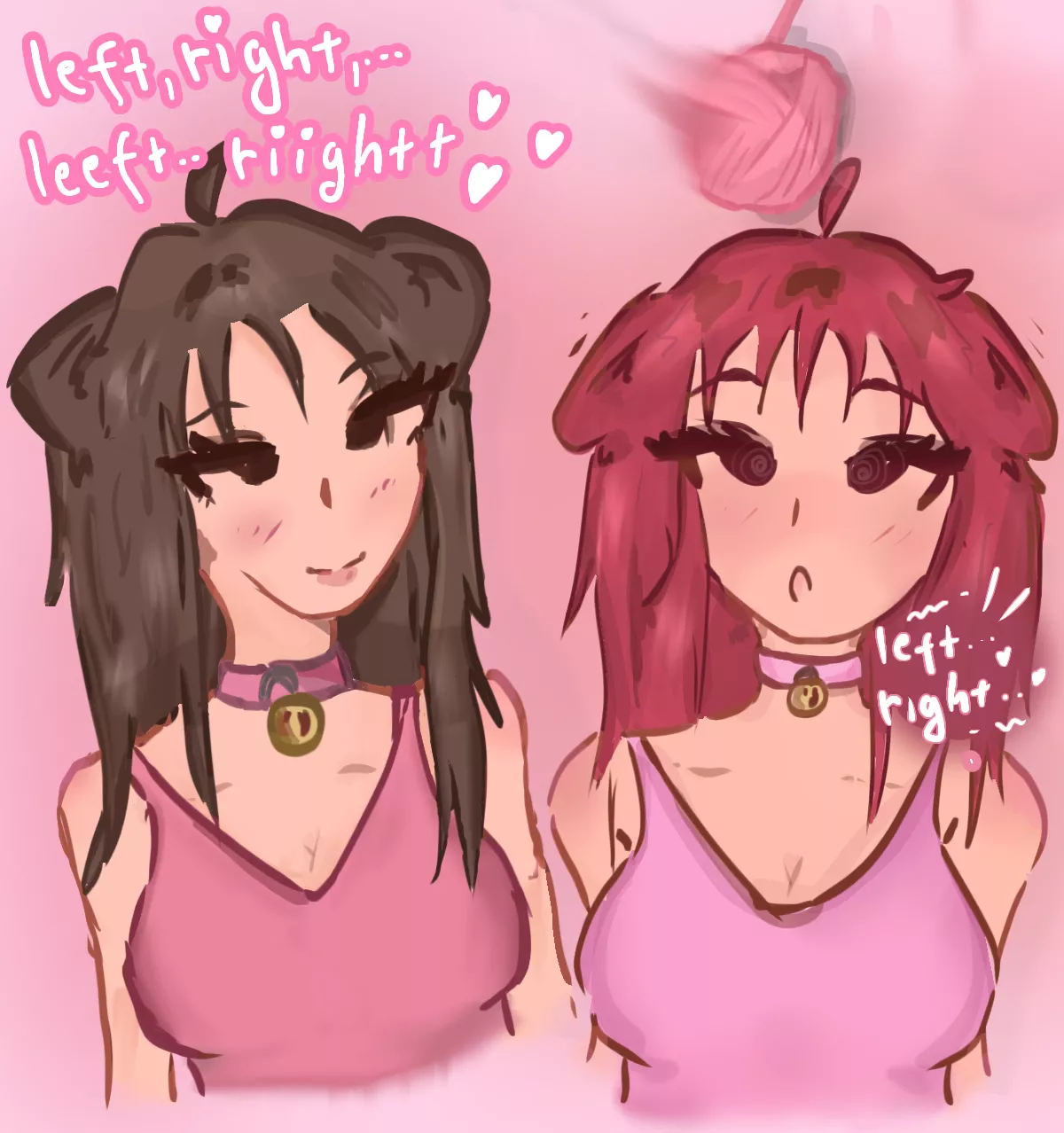 left, right.. ♡ cat girls love yarn, right? ♡ [oc] 