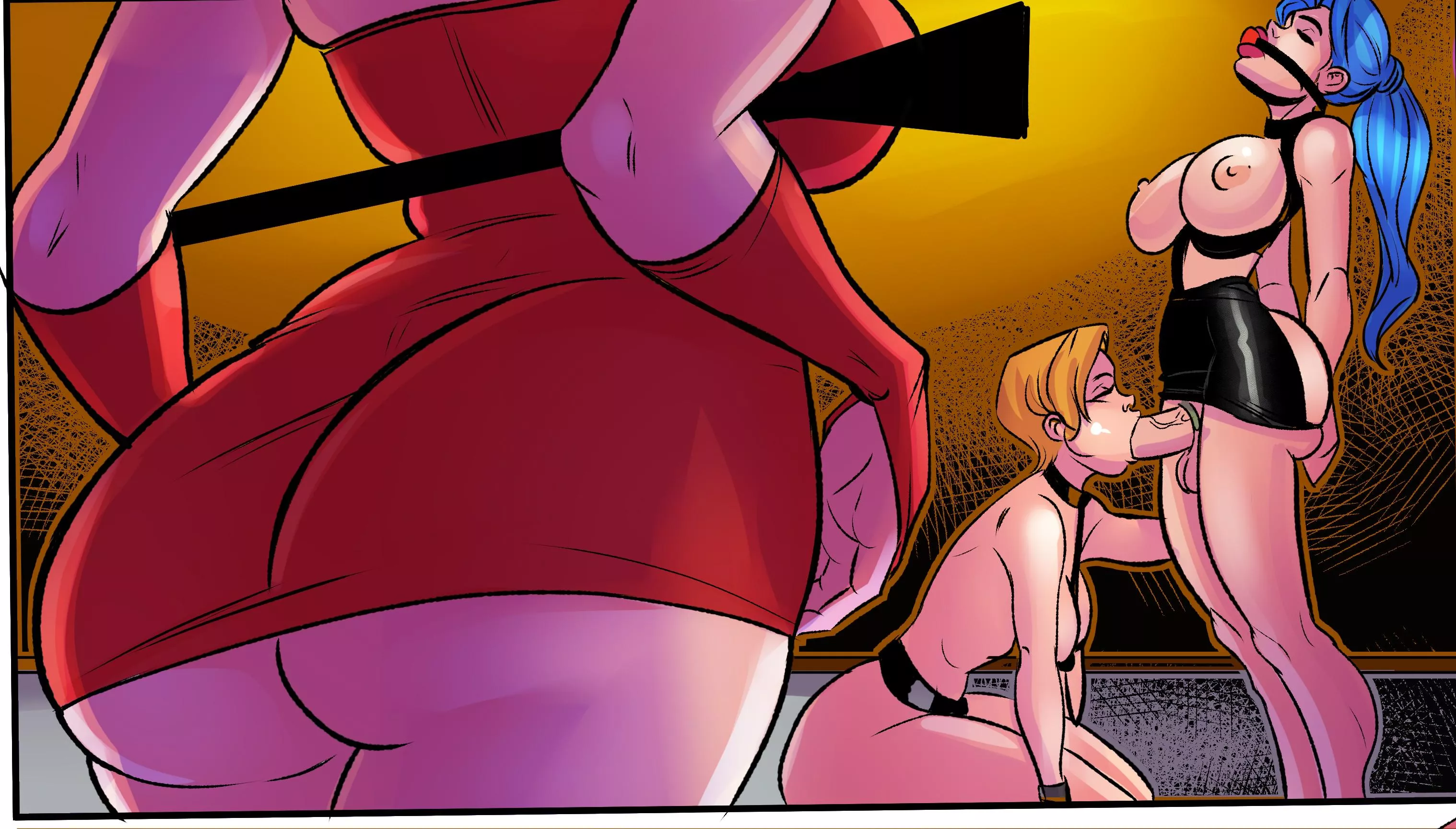 Slaves giving pleasure in front of their mistress