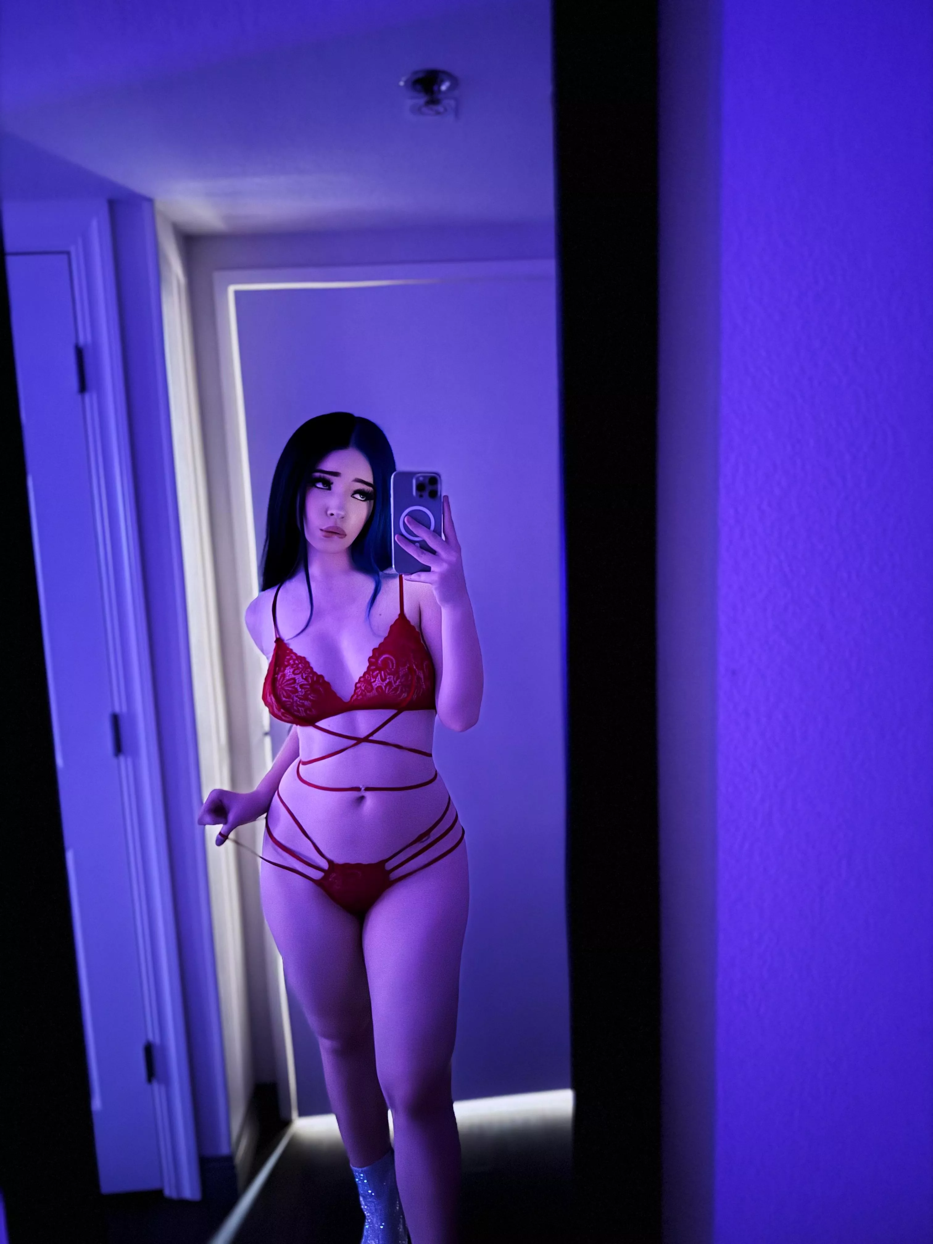 So ready to see me without this red lingerie?