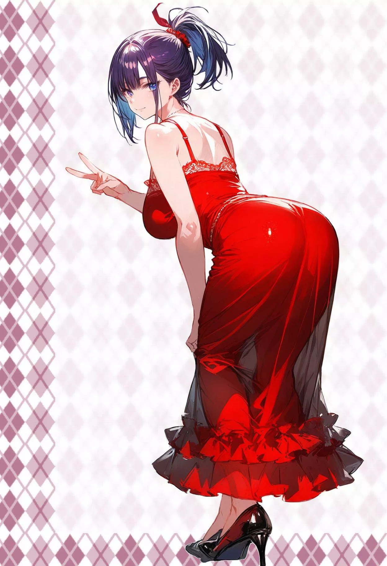 Translucent Red Dress 