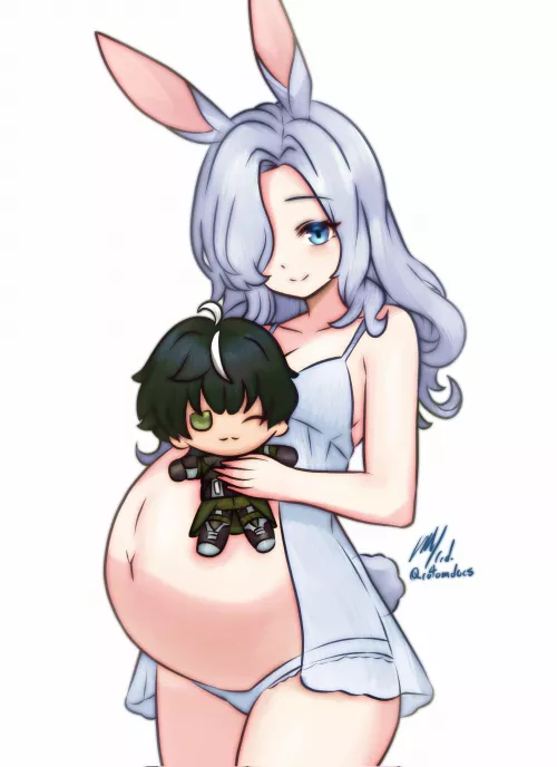 Bunny with a plushy (Jordanjoestar9)