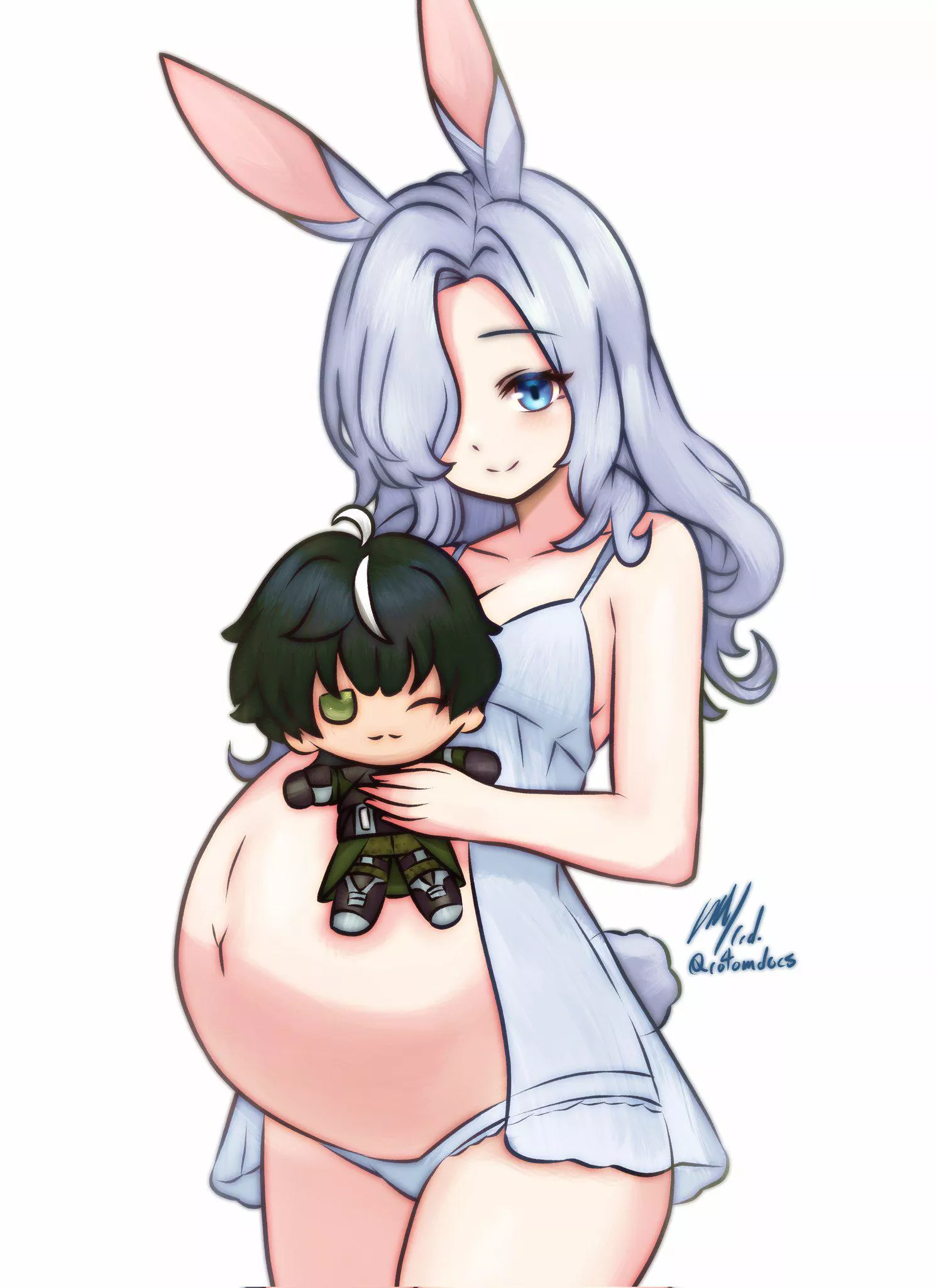 Bunny with a plushy (Jordanjoestar9)