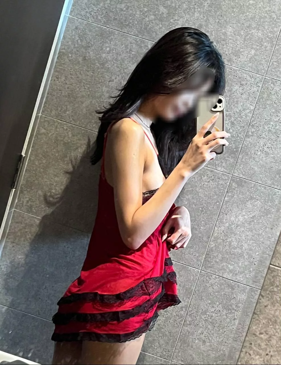 Daddy got me a new piece of lingirie. What do you think. 