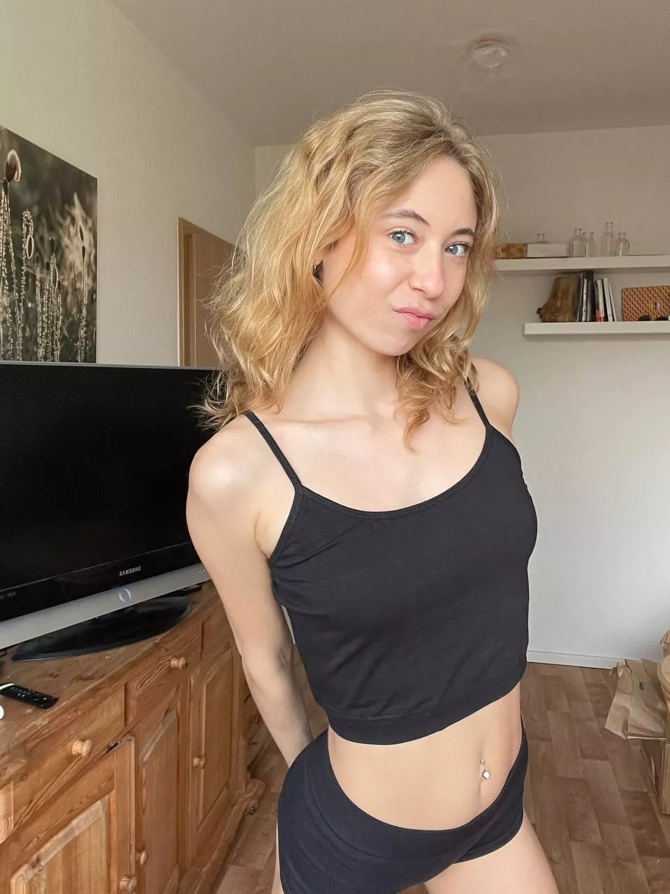 Feeling cute in this black top:) hope you like it