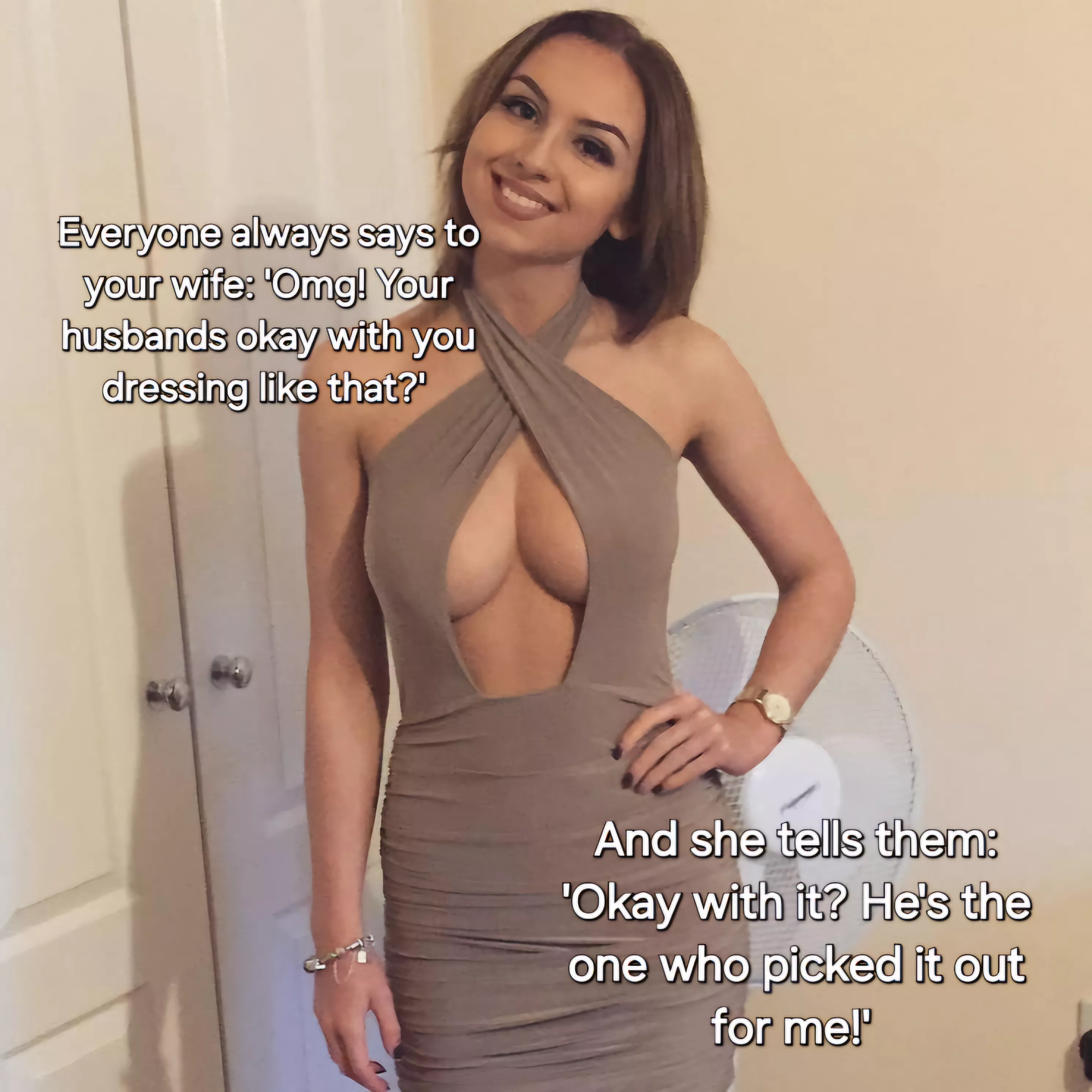 Her wardrobe is filled with revealing clothes you want her to wear