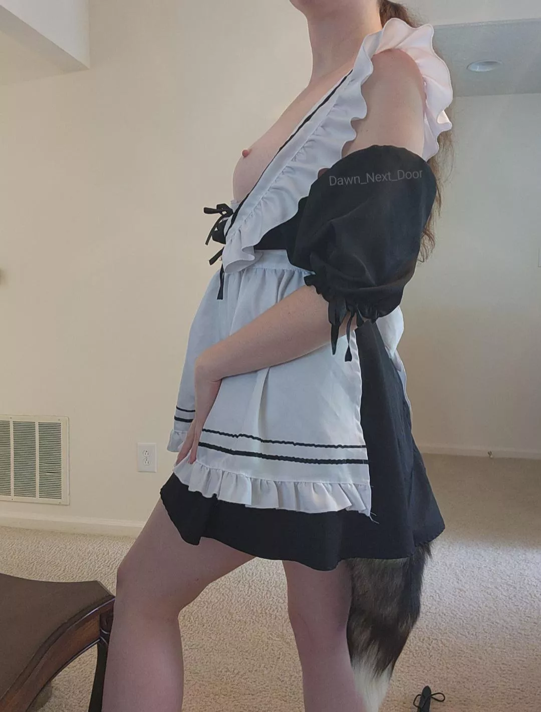 My tail is long enough to still be seen while cleaning 