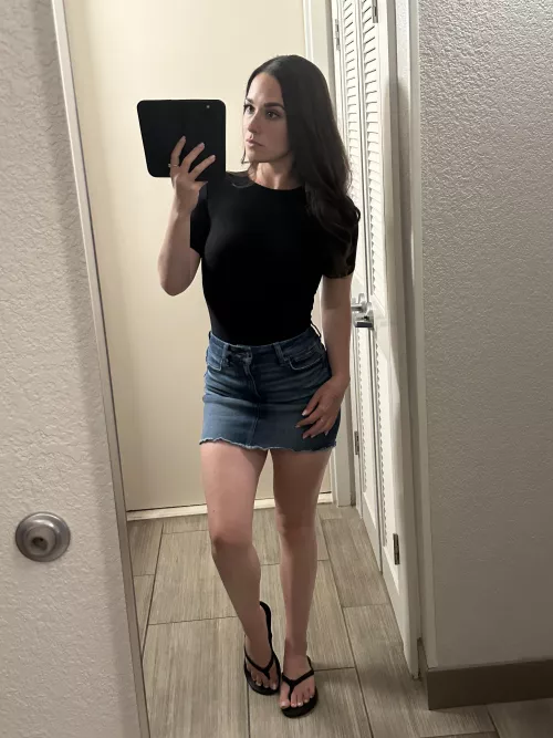 You can never go wrong with a denim skirt.