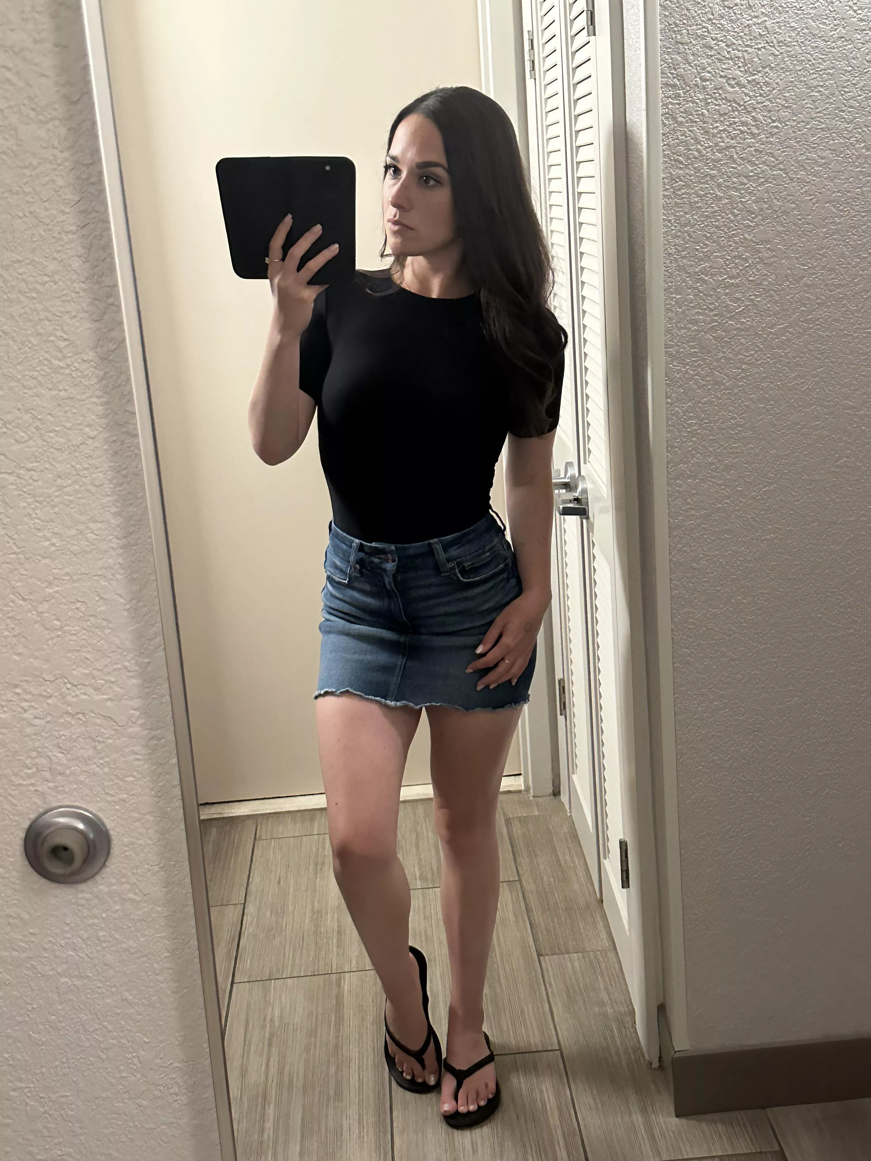 You can never go wrong with a denim skirt.