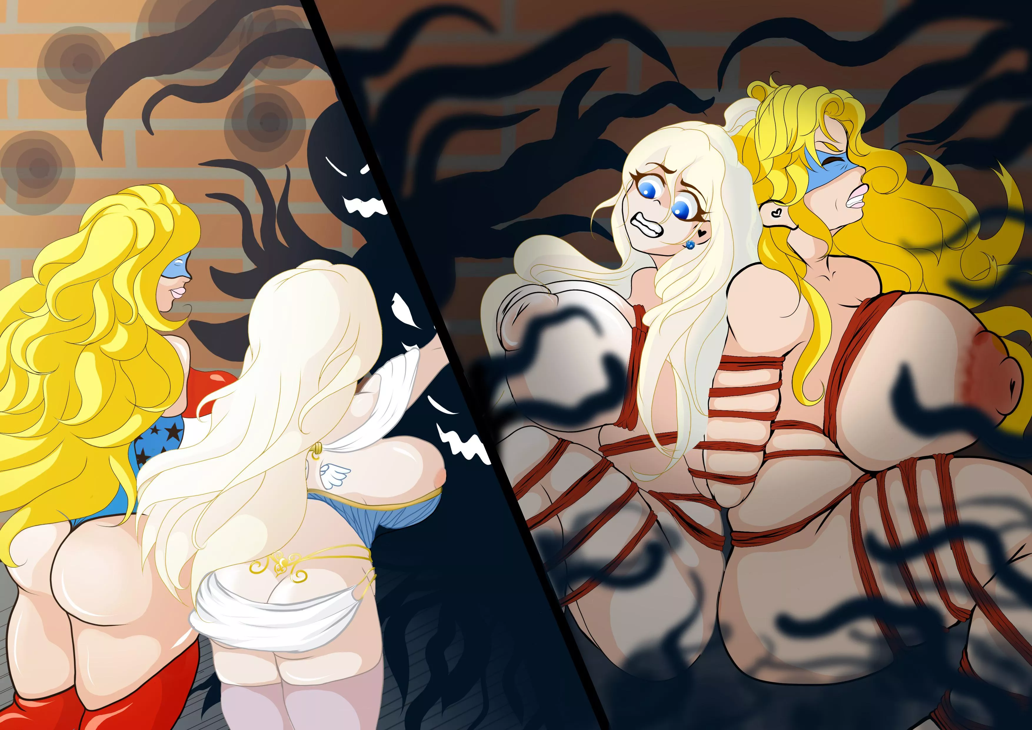 Heroines being humiliated in defeat