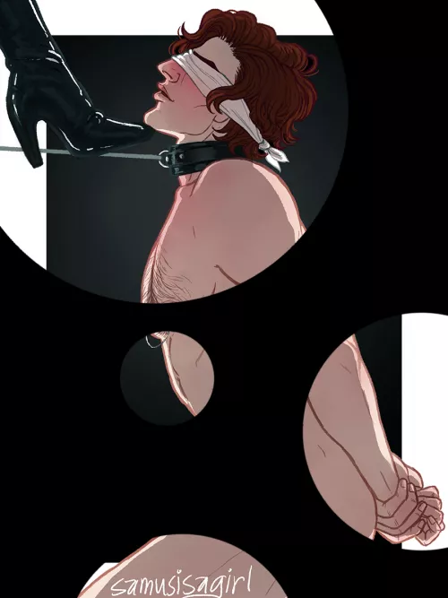 Kneeling at her feet