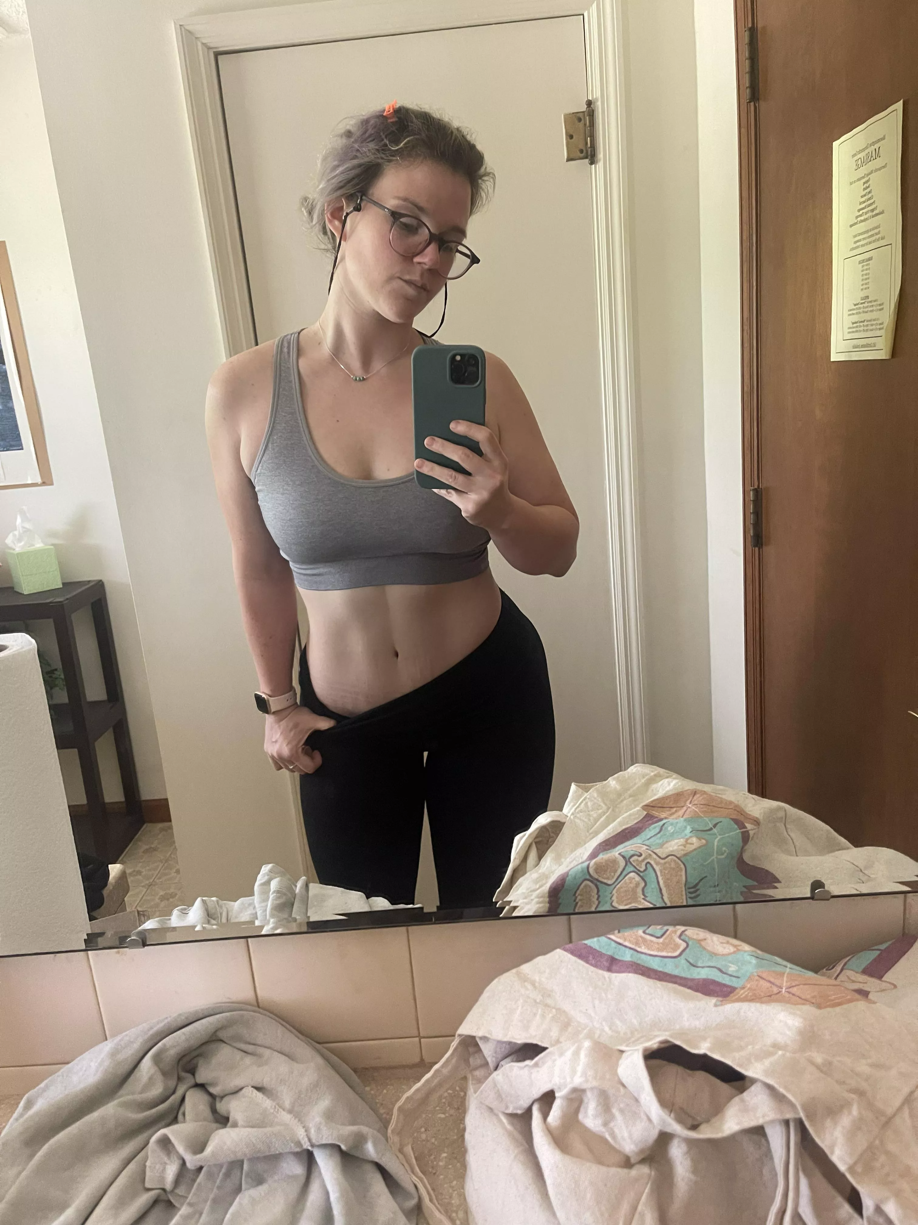 Suggestive selfie from the bathroom at work!