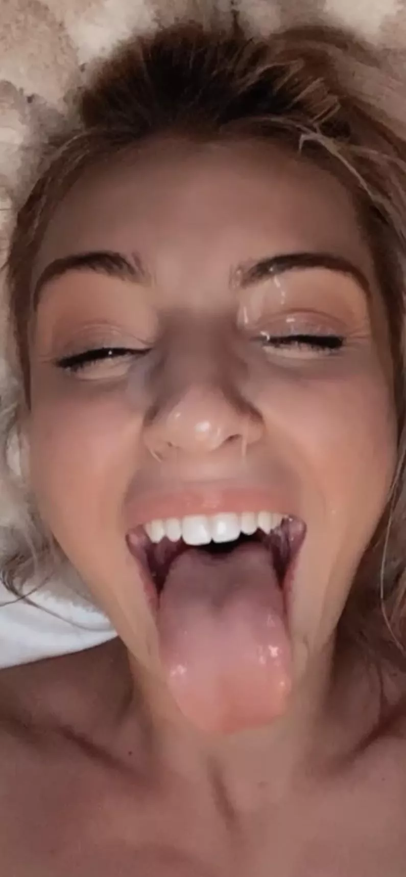will you lick the cum off my face daddy? 🥺