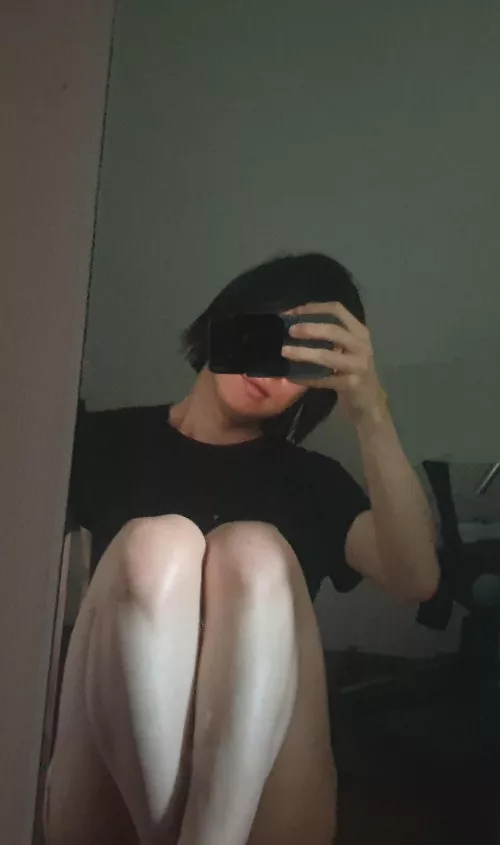 Asian boy with Shining legs 