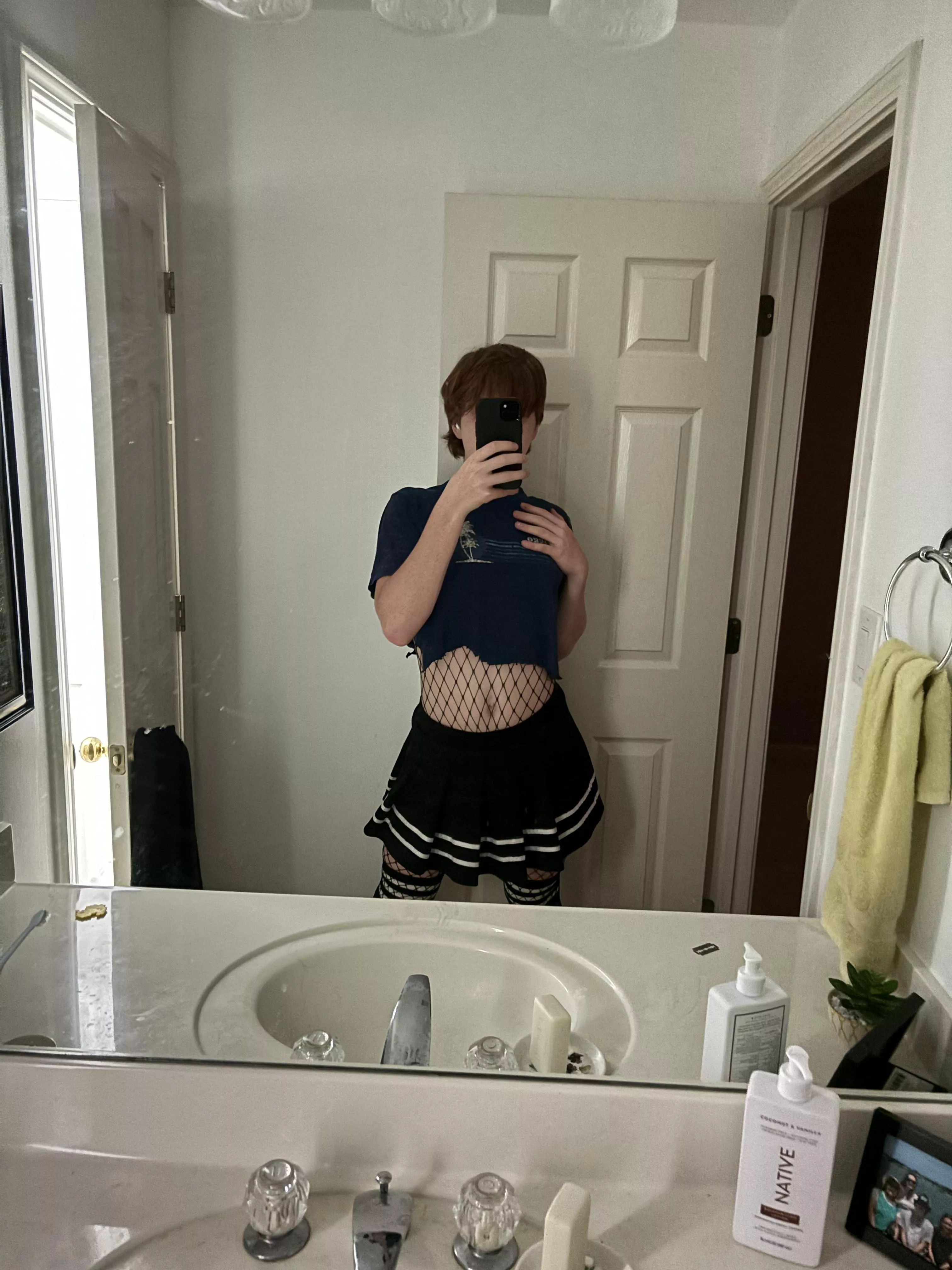 Just got my first real fem clothes!(shirt is hand made tho)