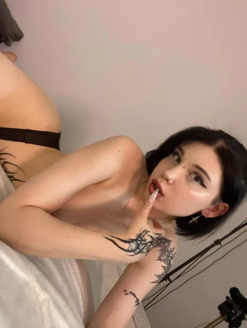 Naked emo is waiting for you on the bed