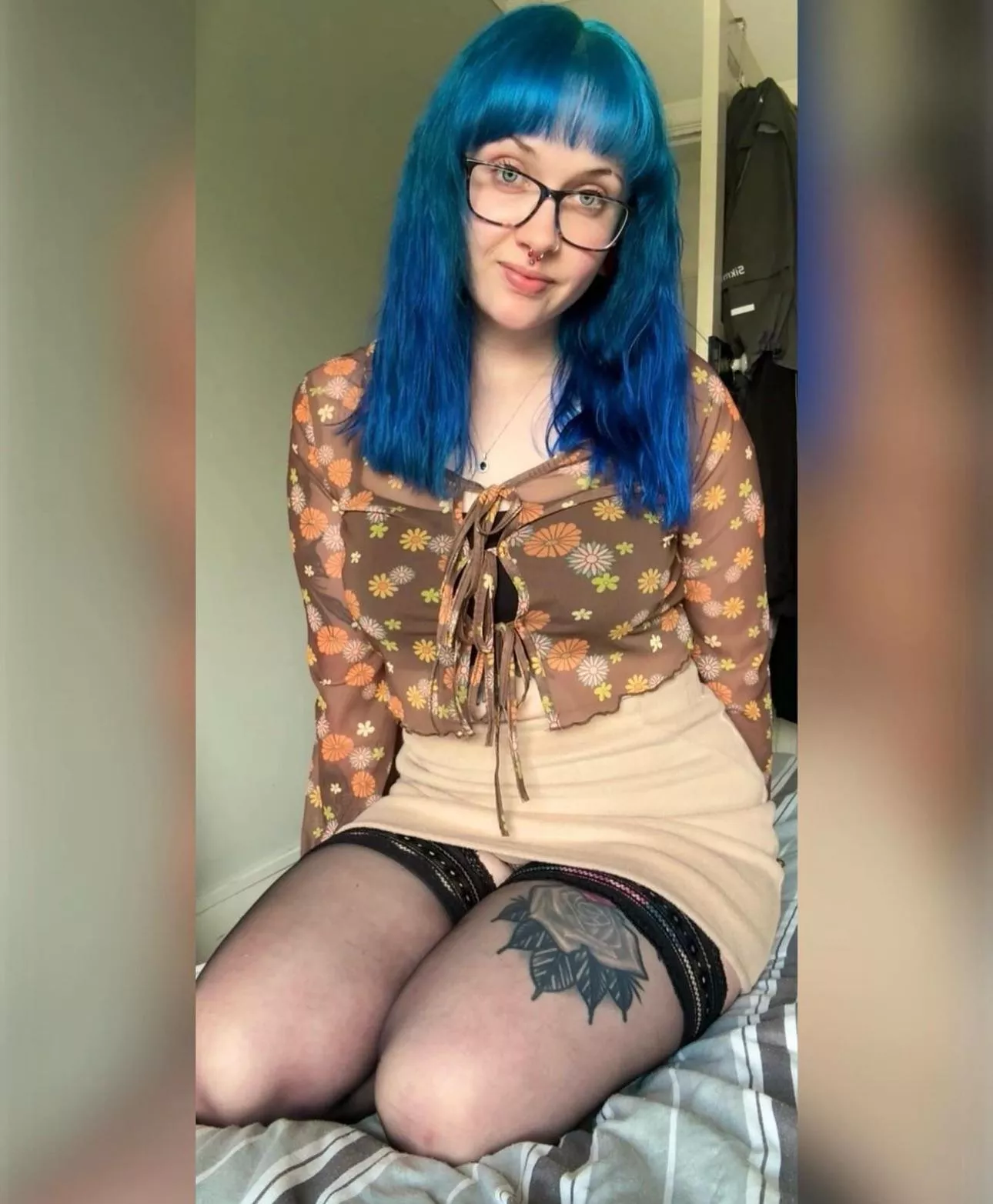 on the bed but should be in the fridge (cause i look like a snack… get it?)