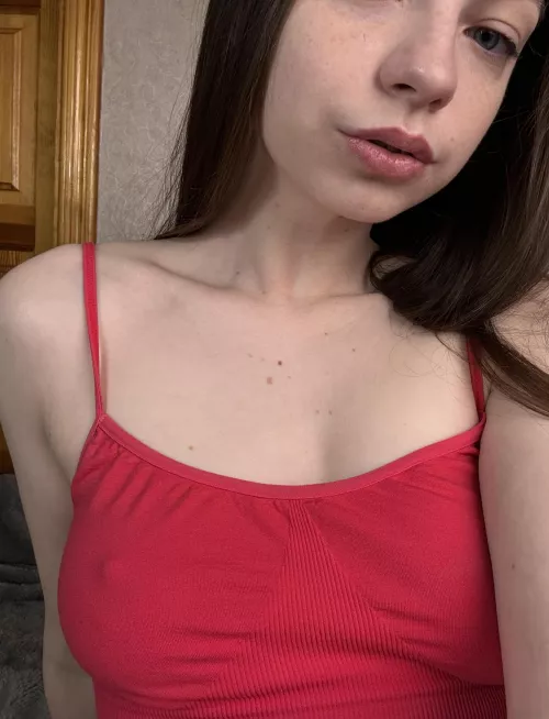 The best advantage of a top without a bra is the beautiful outline of the nipples