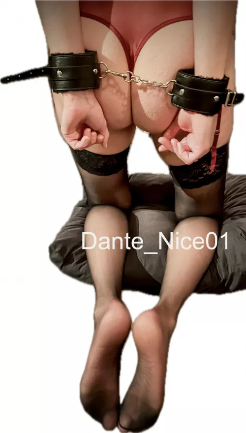 Wife kneeling and cuffed