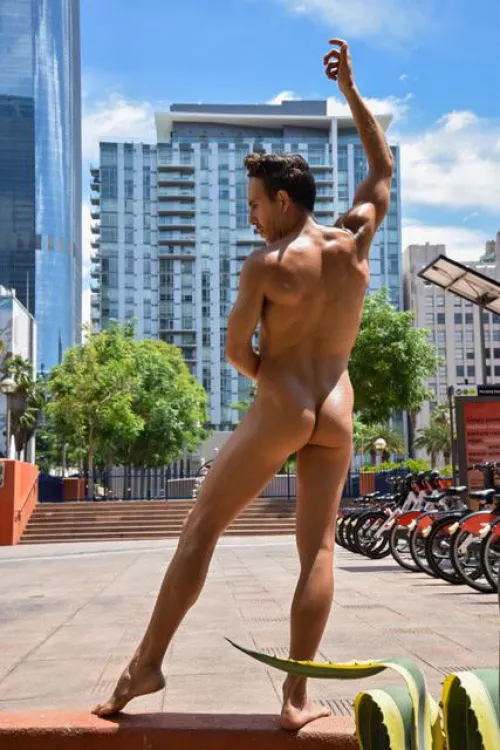 Naked in town square