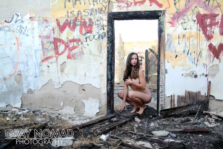 Photo shoot in an abandoned building