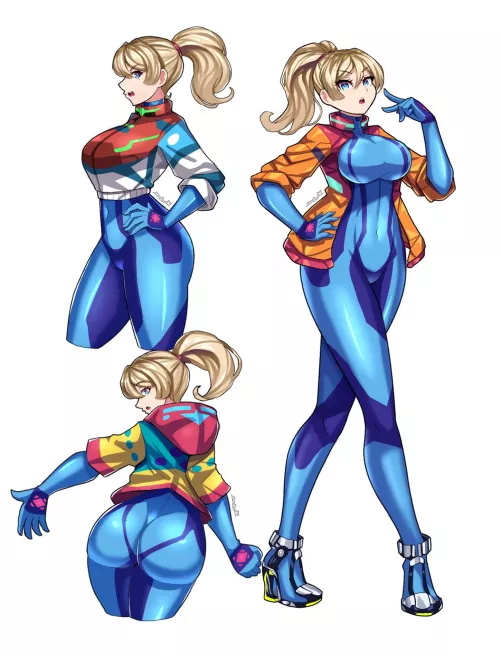 Samus with her Armor Jackets from Metroid.
