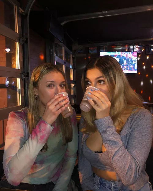 Sipping like she doesn't notice