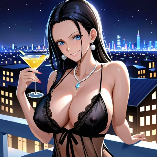 Nico Robin on the rooftops