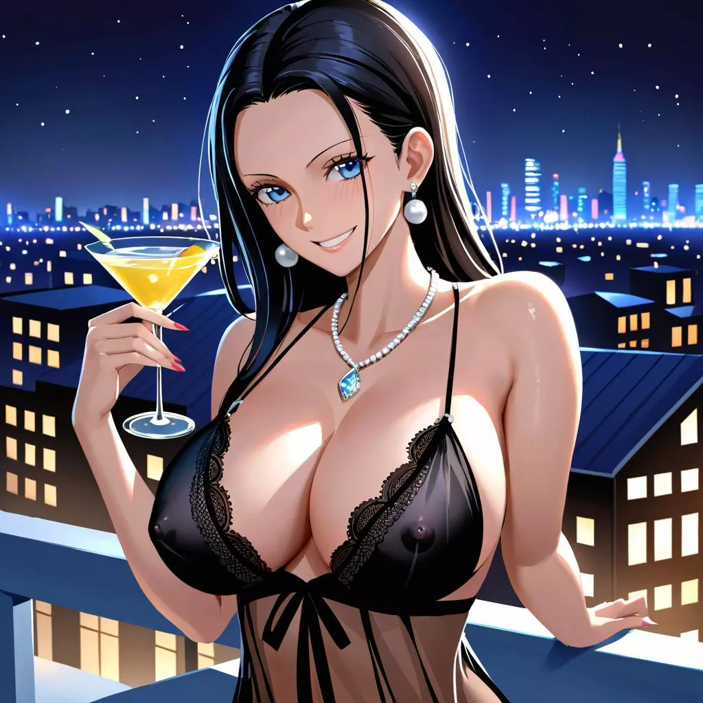 Nico Robin on the rooftops