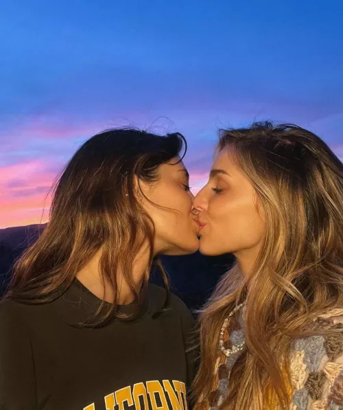 Cute couple sharing a kiss 