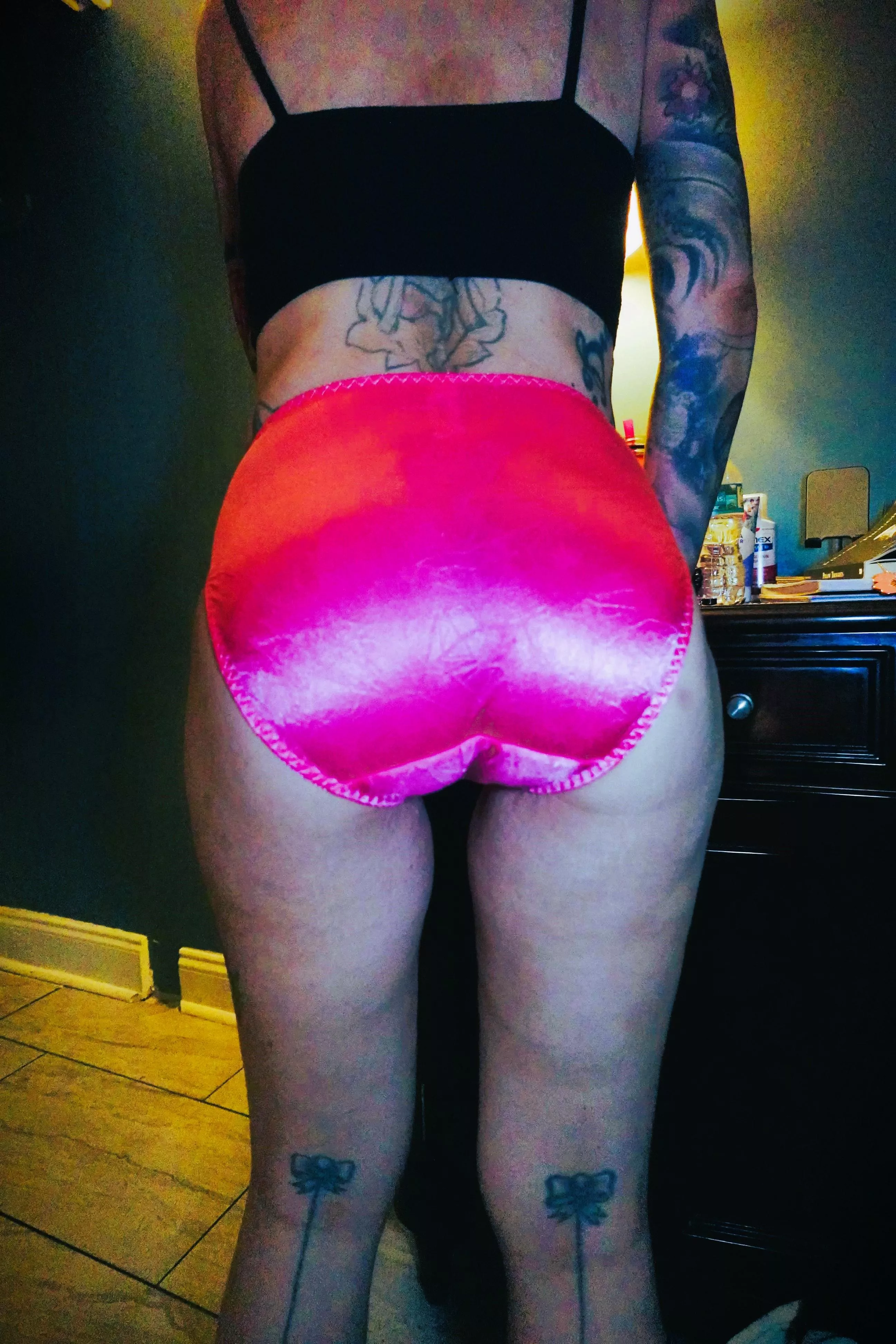 old school satin granny panties