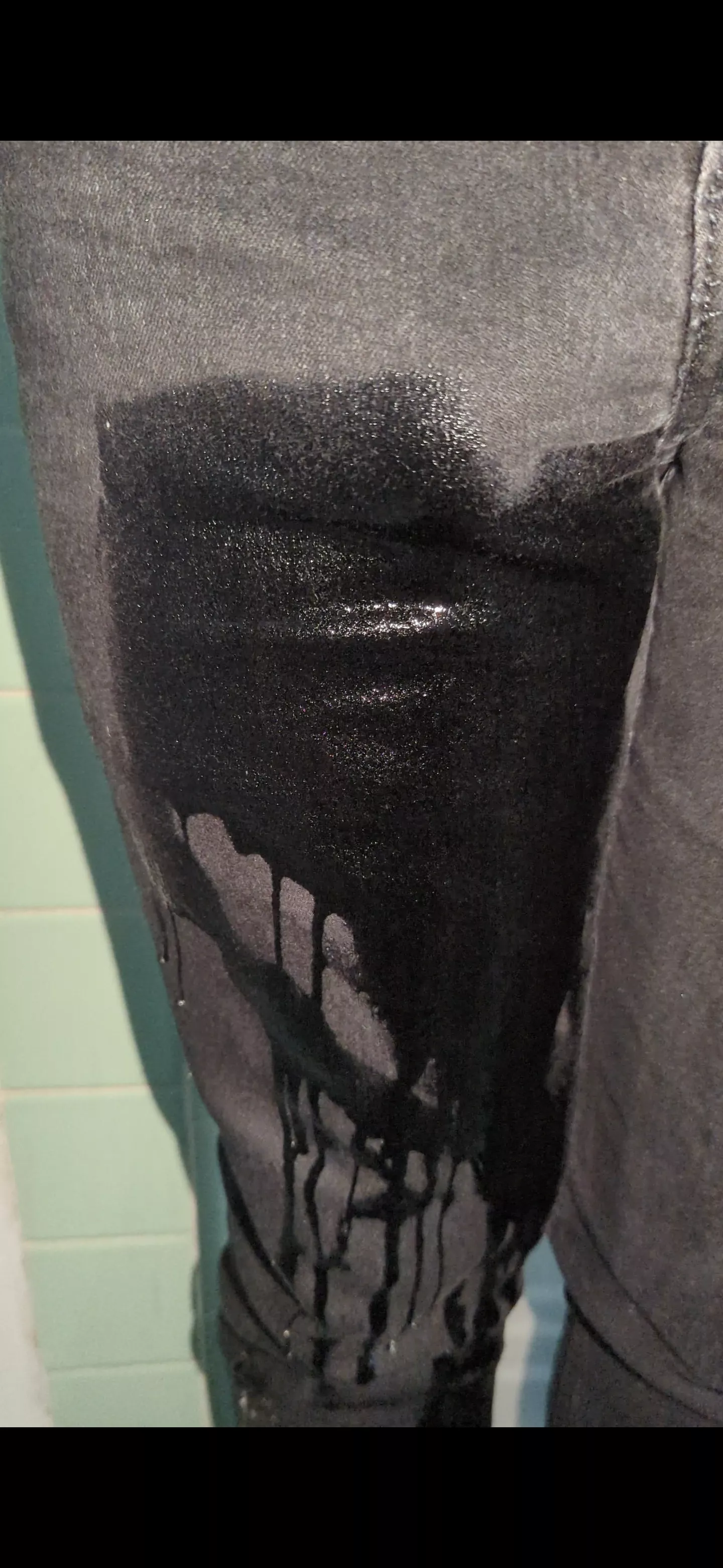 Flooded my black jeans...