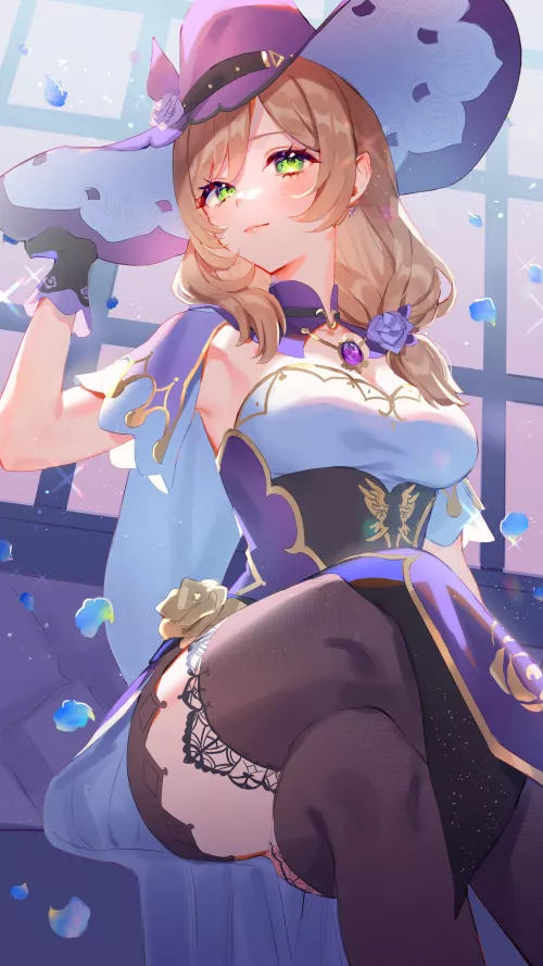 Lisa with her legs crossed